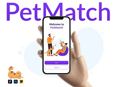 Pet Adoption App UX/UI Design adoption app design application design grid grig ios messages mobile mobile app mockup onboarding order pet purchase registration service social ui ux