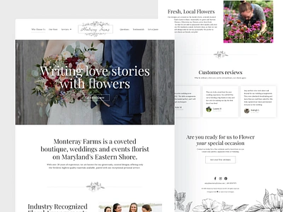 Wedding Florist Website black and white bouquet contrast drawing elementor figma florist flowers grayscle hand drawn marriage script font sketch ui ux web design wedding wordpress