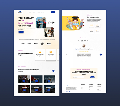 ExploreEdu - Study abroad agency website landing page study study abroad agency ui uiux website
