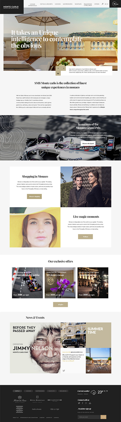 Redesign of the digital ecosystem Monté-Carlo SBM booking digital hotel travel ui ux website