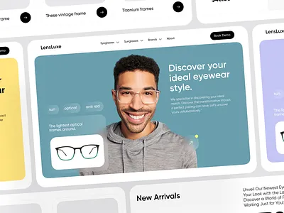 Eyewear Website Design 😎 colorful design dribbble best shot e commerce ecommerce eye wear eyewear glasses landing page minimal online shopping project shop sunglass sunglasses trendy web web design webdesign website