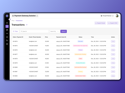 Web Application Design for Payment Solution Firm dashboard design dashboard table modern dashboard ui purple dashboard table ui uiux design user experience design user interface design web app design web application design