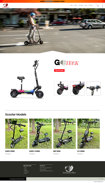 SCOOTERS SELL WEBSITE 3d animation branding graphic design logo motion graphics ui