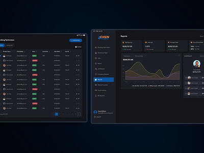 Plumbing Management Web App dark mode design management app plumbing app product design ui ui design ux design web app