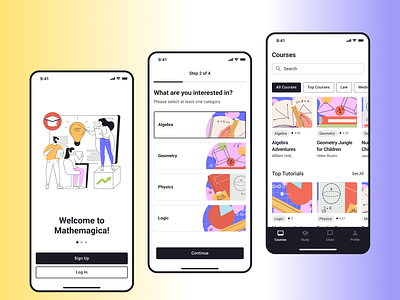 Mathemagica EdTech Application design dribbble dribbble shot edtech edtech app edtechapp illustration learning app mobile app product product design ui uidesign uiuxdesign user experience user interface ux uxdesign widget design widgets