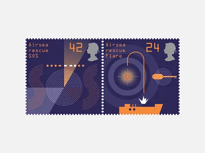 Airsea Rescue graphicdesign illustration stamps
