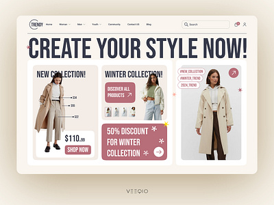 Clothing Store UI Design branding clothes design hire ui ux designer illustration online online store shop ui ui ux ux web design webdesign website