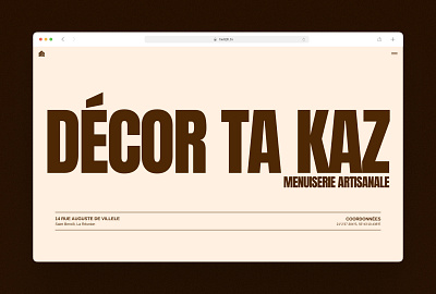 DECOR TA KAZ adobe xd app branding brown design figma inspiration landing logo ui ux vector web design webdesign
