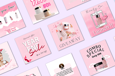 Skincare Instagram Post Templates branding graphic design logo