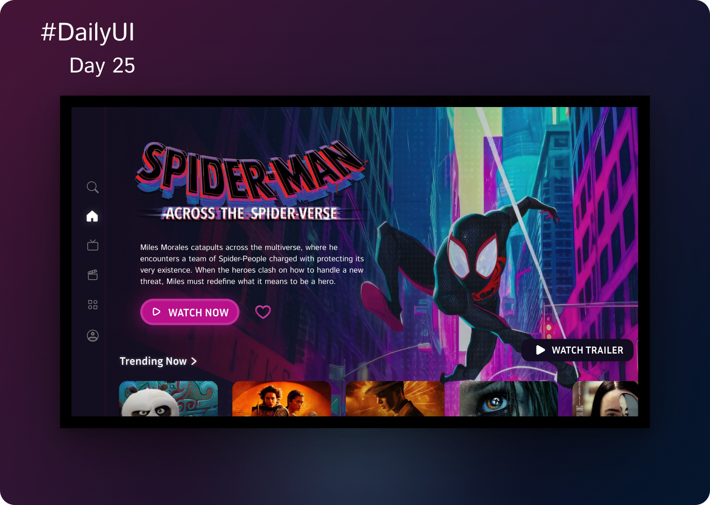#DailyUI #025 | TV App challenge dailyui design graphic design movies app streaming tv tv ui tvapp ui