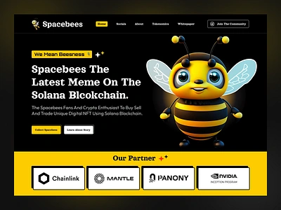 NFT Website Design for SpaceBees blockchain integration customizable templates nft listings nft marketplace scalability ui design uiux design user friendly interface ux design website website design website ui website ui design