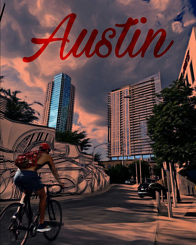 Photo of downtown Austin and added text