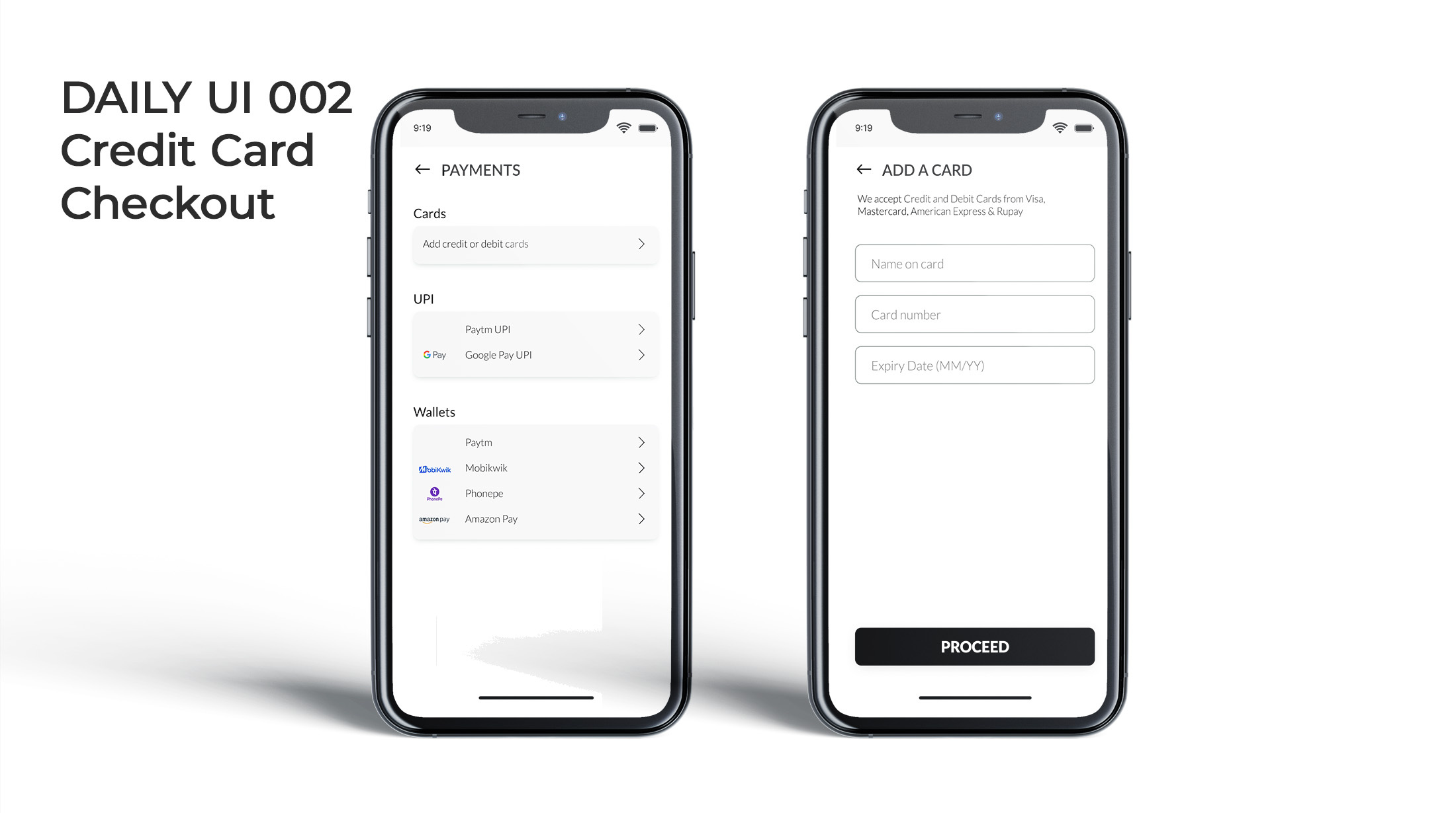Daily UI 002 | Credit Card Checkout app design branding interface design mobile ui ui ux user experience user interface ux