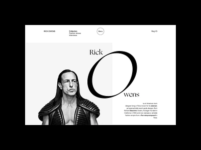 RICK OWENS animation motion graphics ui