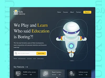 Education Home Page | UI/UX design 3d animation branding dashboard design graphic design illustration logo modern design motion graphics ui ui design