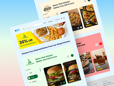 KITI Food Page UI branding design figma graphic design homepage homepage ui icon illustration ui ui desing uiux user interface