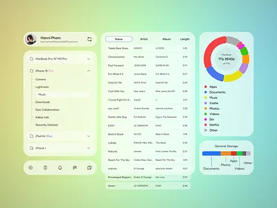 Storage Manager app design practice app design designer desktop desktopapp glossmorphism product productdesign ui uiux ux web
