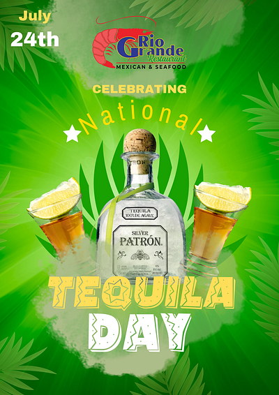 National Tequila Day Flyer for Mexican Restaurants branding design flyer graphic design illustration illustrator logo mexican restaurant ui