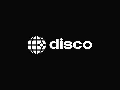 Disco app branding identity logo mark negative space symbol ui