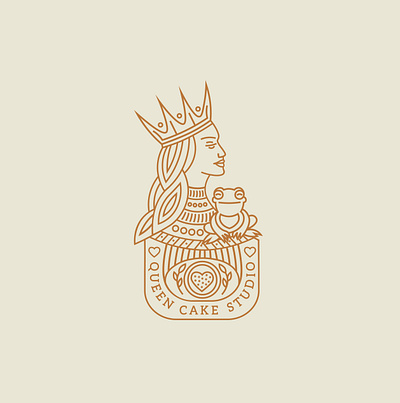 QUEEN CAKE STUDIO artlogo artsy logo brand logo branding cake studio logo dessert logo graphic art handdrawn logo line art logo logo art logo designer logo studio logofolio logotype luxury logo queen logo shop logo studio logo unique logo