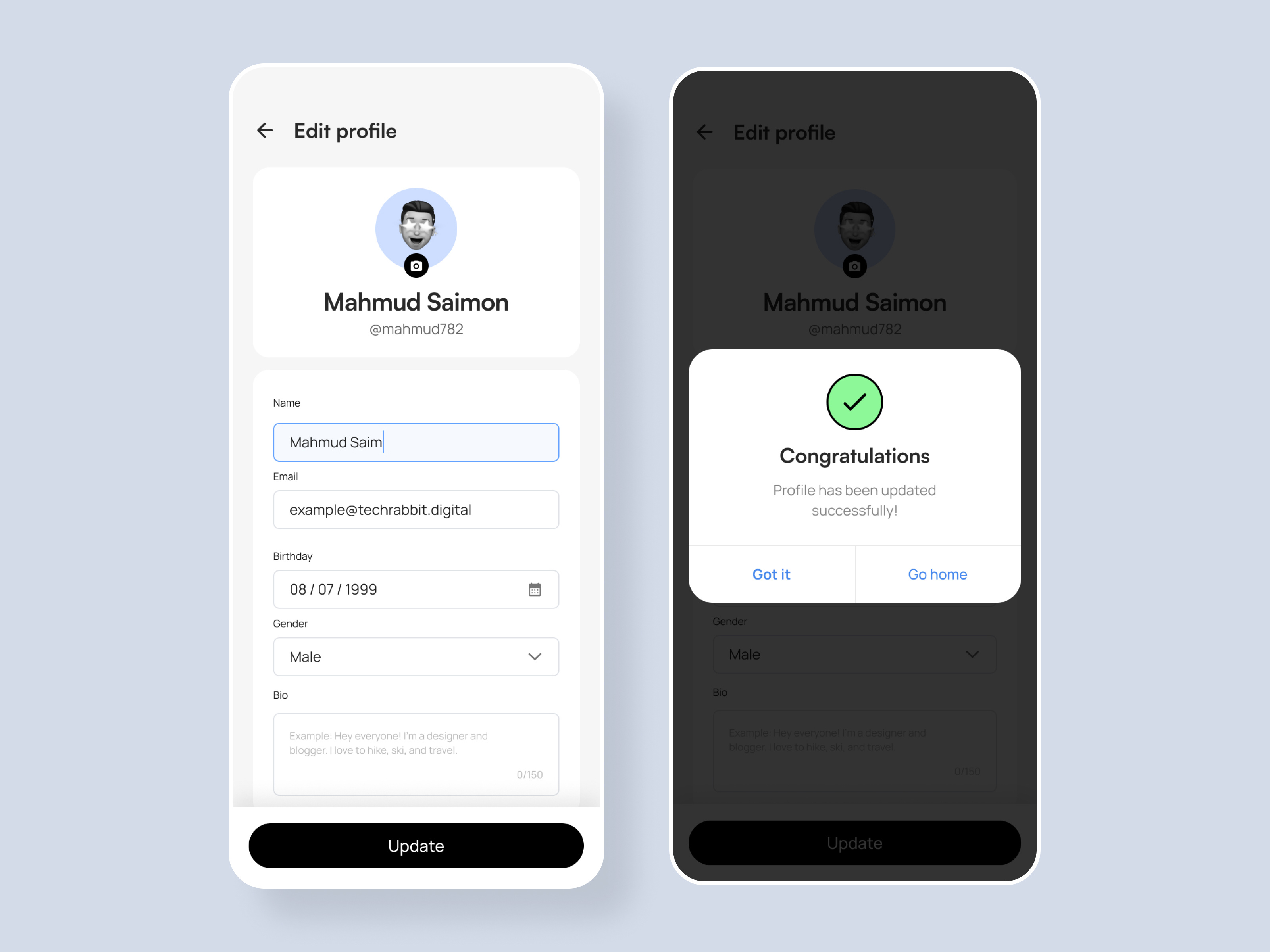 Edit Profile Journey account app delete profile design edit edit account edit personal details edit profile edit profile journey landing page modern profile text fields ui ux website
