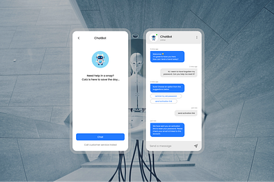 Chatbot Mockup | Mobile UI Design ai chat bot chat box chat robot chat with bot chatbot help help robot message minimal mockup modern reset password robot ui design ui ux ux design white