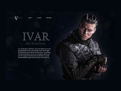 Landing Concept Ivar the Bonless (Vikings) design concept ivar the bonless landing uxui uxui design vikings web design