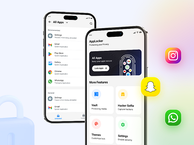 App Locker - Mobile UI Design app app design branding design graphic design ui ux