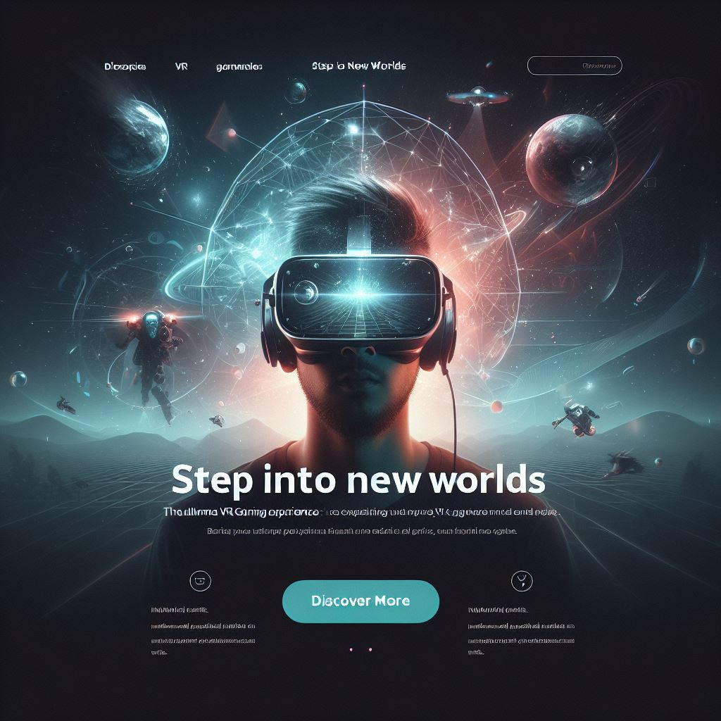 Virtual Reality Landing Page/Website Design 3d animation app branding design graphic design illustration landing page landing page design logo motion graphics text ui uiux design vector web design website website design