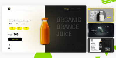 First screen concept for juice (v.2) concept firstscreen juice landing ui uiux ux webdesign