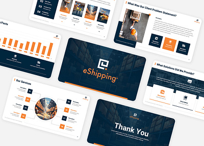 eShipping - Logistic Presentation Proposal company profile graphic design logistic marketing pitch deck presentation