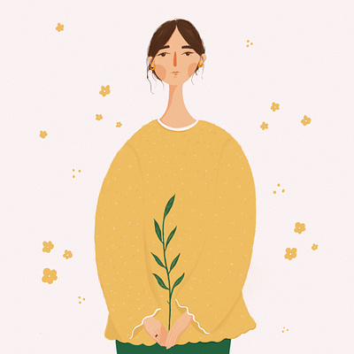 Yellow sweater art digital art drawing illustration procreate