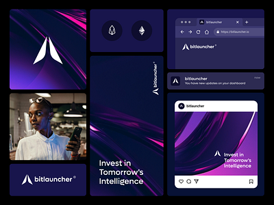 bitlauncher ai blockchain branding cryptocurrency logo screen design visual design web3