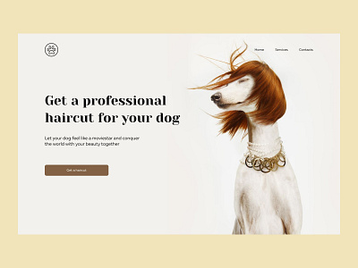 Design concept for groomer [01] design design concept dog figma groomer landing pets photoshop uxui design web design