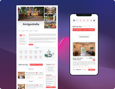 Property Details booking business cool elegant figma graphic design hostel hotel light mobile modern orange property trending ui uiux web design