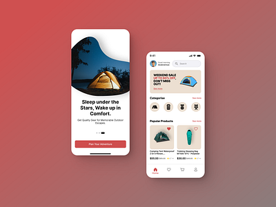 Camping Supply - E-commerce Mobile App camping design e commerce ui ux uxdesigner uxui