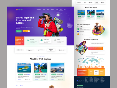 Travel Landing page. design interface product service startup ui ux web website