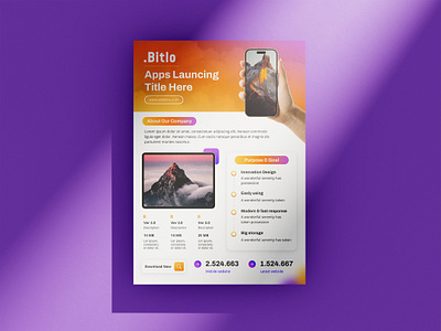 Bitlo - Mobile App Flyer brochure documents editorial flyer graphic design mobile app print design