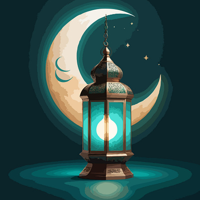 ramadan-mubarak-template-with-crescent-blue-moon-w-upscaled graphic design illustration vector
