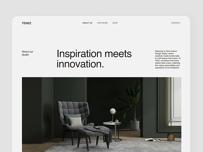 About Us Page – Interior Design Studio branding design designstudio identity interior minimal ui ux
