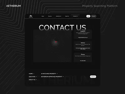 Aetherium AI - Contact Us Page contact us page contact us property page contact us section design map page property contact us page ui ux web design website design