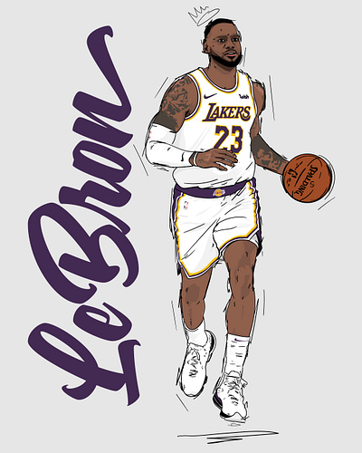 The King: LeBron James art basketball design drawing grungy illustration lakers lebron james los angeles nba sketch the king