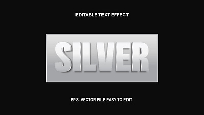 Editable text effect silver 3d banner bold business clothing customizable design font effect graphic design label logotype modern poster promotion silver template text effect text style title typography