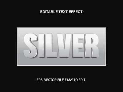 Editable text effect silver 3d banner bold business clothing customizable design font effect graphic design label logotype modern poster promotion silver template text effect text style title typography