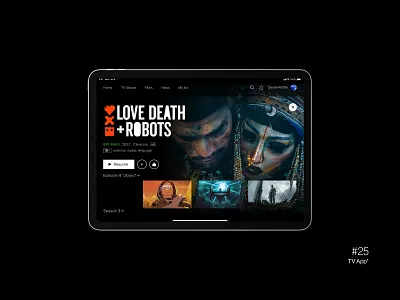 TV APP films graphic design mobile app design tv ui ux