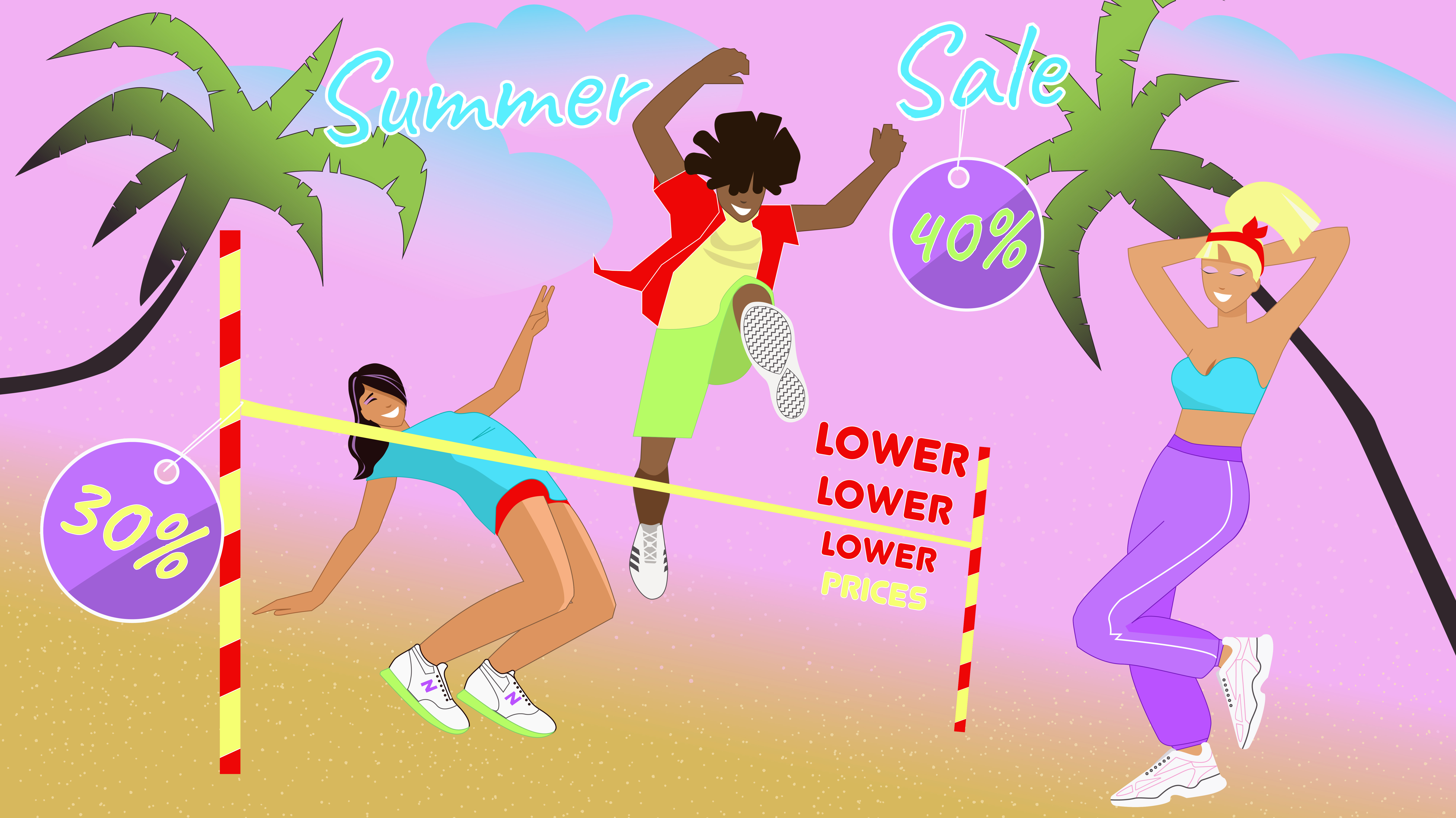 SUMMER SALES BILLBOARD ai billboard commercial design digital graphic design illustration person personas poster sale showcase sport summer vector