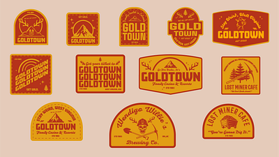 Goldtown Family Casino & Resort | Logo & Branding Design | 2024 adobe brand branding design brewery merch custom apparel design custom patch custom patch design digital art digital design emblem design illustrator logo concepts logo design outdoor apparel