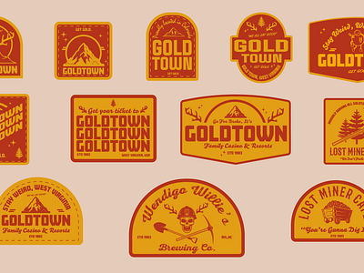 Goldtown Family Casino & Resort | Logo & Branding Design | 2024 adobe brand branding design brewery merch custom apparel design custom patch custom patch design digital art digital design emblem design illustrator logo concepts logo design outdoor apparel