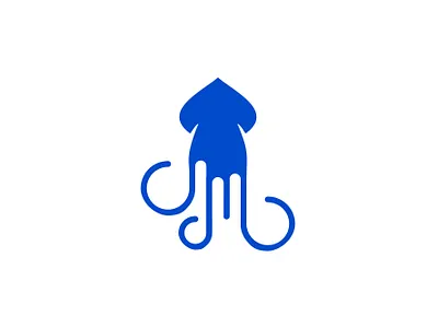Squid Logo blue cooked logo squid