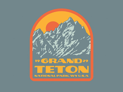 Grand Teton badge design grand teton logo national park badge outdoors patch retro retro badge teton badge vintage wilderness